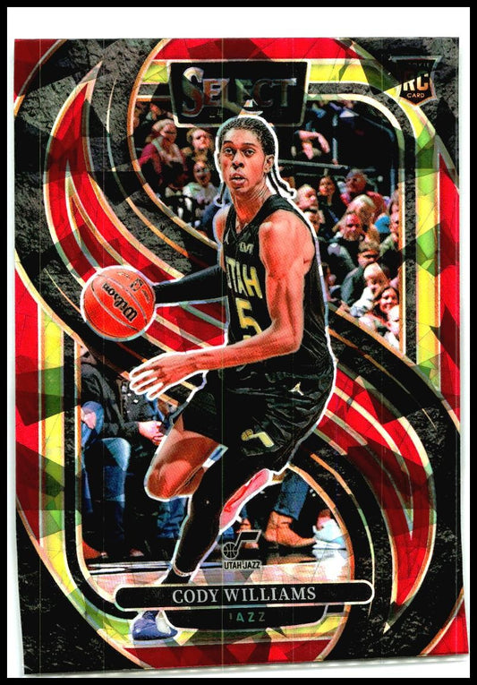 2024-25 Panini Select Red Cracked Ice Prizm #172 Cody Williams Rookie Utah Jazz