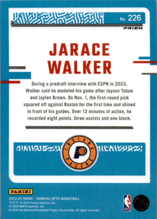 2023-24 Donruss Optic Purple Shock #226 Jarace Walker Rookie Indiana Pacers