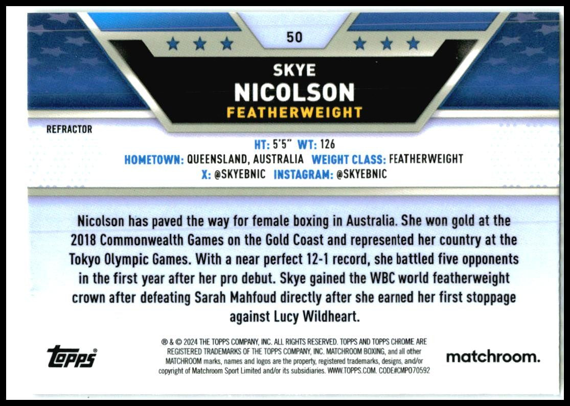 2024 Topps Chrome Refractor #50 Skye Nicolson