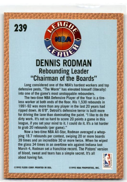 1992-93 Fleer #239 Dennis Rodman Detroit Pistons