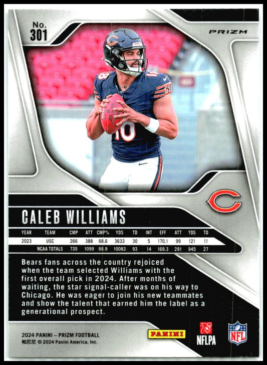 2024 Panini Prizm Silver #301 Caleb Williams Rookie Chicago Bears