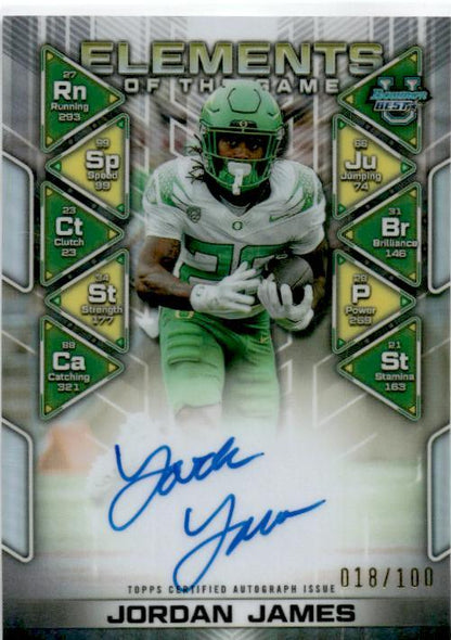 2024 Bowman Best University Elements of the Game #ETG-JJ Jordan James Auto /100