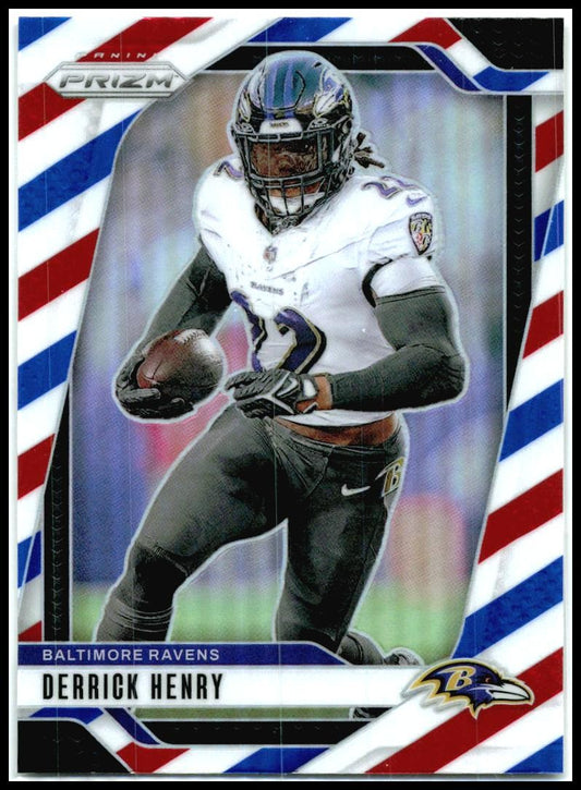 2024 Panini Prizm Red White and Blue #20 Derrick Henry Baltimore Ravens