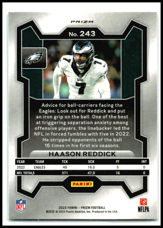2023 Panini Prizm Green Wave #243 Haason Reddick Philadelphia Eagles