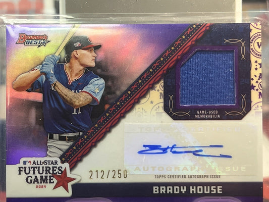 2024 Bowman’s Best MLB AS Futures Game Auto Relic Purple Brady House #/250