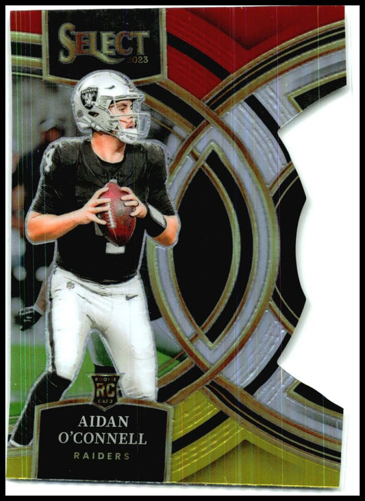 2023 Select Red and Yellow Prizms Die Cuts #163 Aidan O'Connell Rookie Raiders