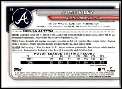 2024 Bowman #58 Austin Riley Atlanta Braves