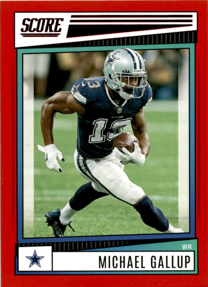 2022 Score Red #221 Michael Gallup Dallas Cowboys