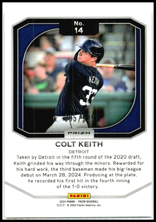 2024 Panini Prizm Top Tier Orange Pulsar Prizms #14 Colt Keith Tigers