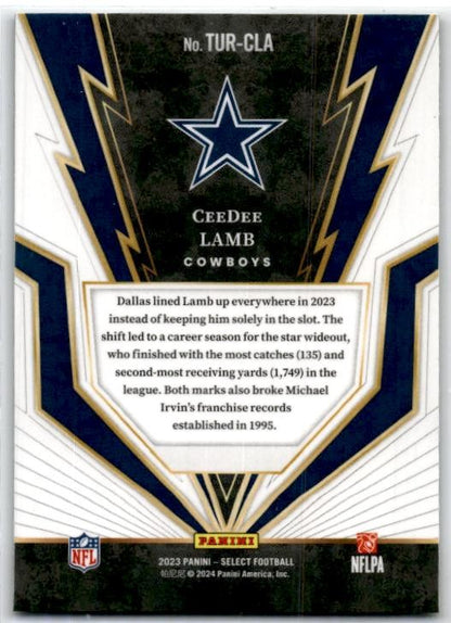 2023 Panini Select Turbocharged #TUR-CLA CeeDee Lamb Dallas Cowboys