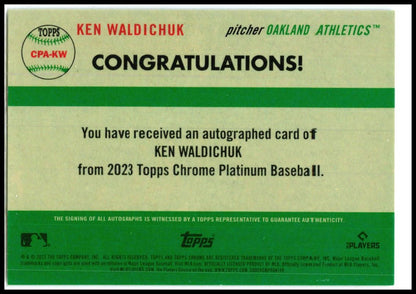 2023 Chrome Platinum Anniversary Auto Blue #CPA-KW Ken Waldichuk Auto Athletics