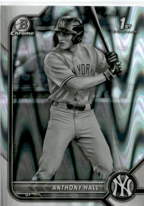 2023 Bowman Chrome Black & White Raywave #BDC-97 Anthony Hall New York Yankees