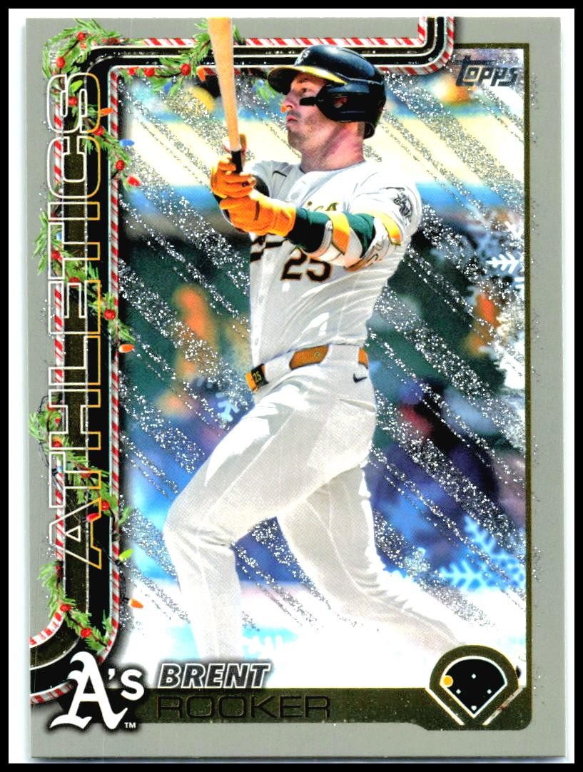 2025 Topps Holiday Silver Glitter Holiday #H147 Brent Rooker Athletics