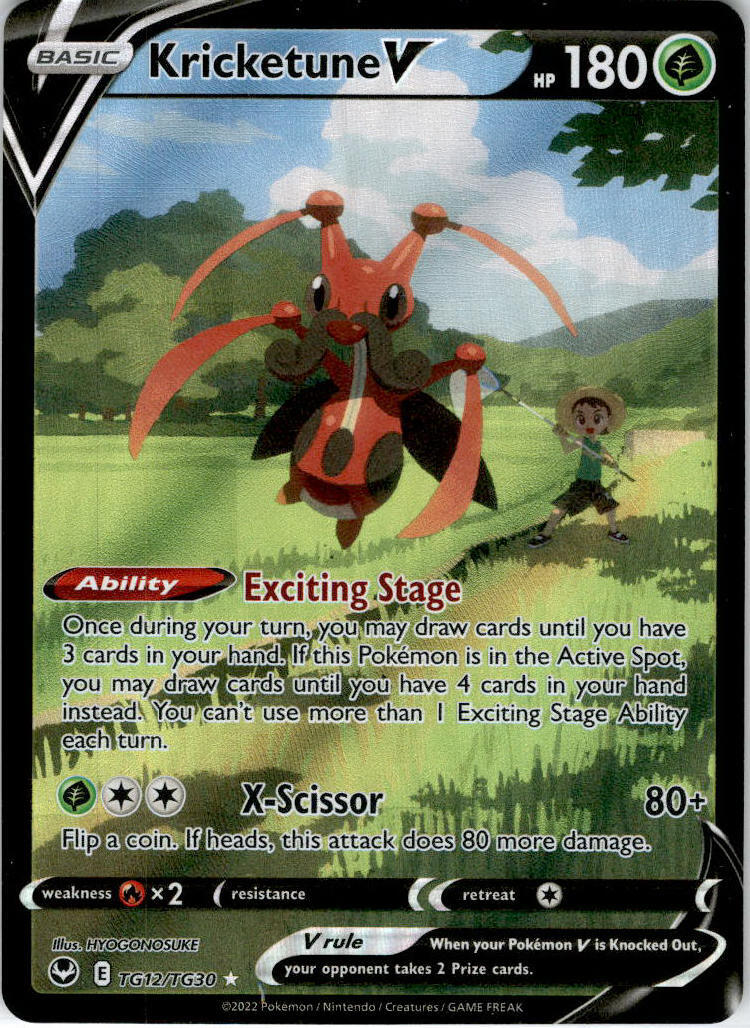 2022 Pokémon Sword & Shield Silver Tempest  #TG12  Kricketune V