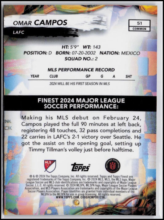2024 Finest MLS #51 Omar Campos