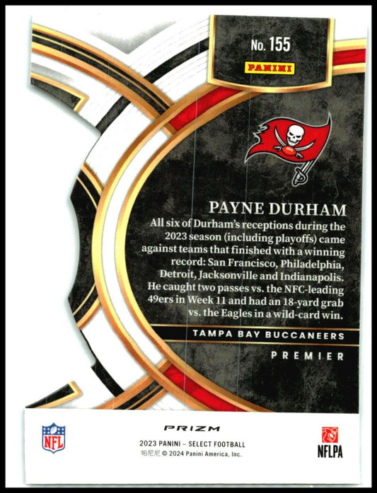 2023 Panini Select Silver Prizms Die Cuts #155 Payne Durham Tampa Bay Buccaneers