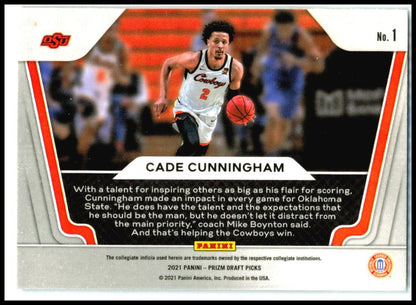 2021 Panini Prizm Draft Picks Widescreen #1 Cade Cunningham Detroit