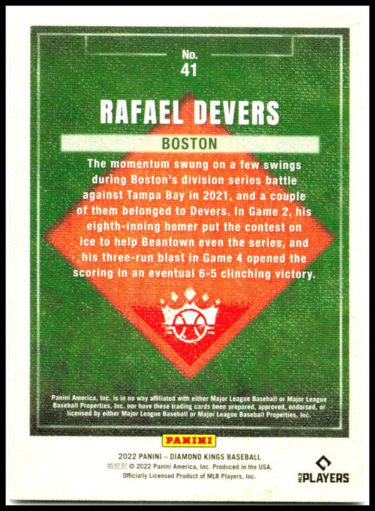 2022 Panini Diamond Kings #41 Rafael Devers Boston Red Sox