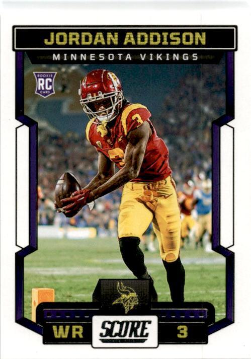 2023 Score #346 Jordan Addison Rookie Minnesota Vikings