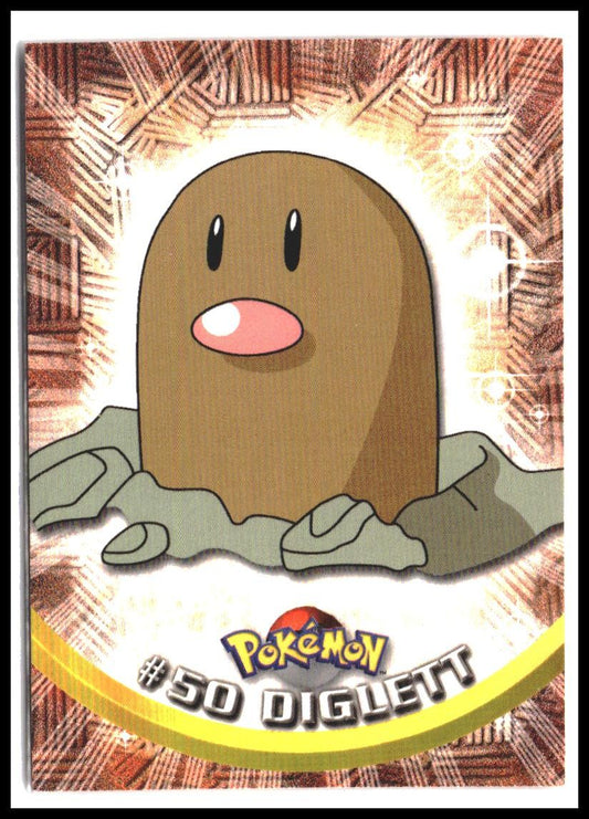 Diglett #50 1999 Topps Pokemon TV Animation Edition Series 1 Black Topps Logo