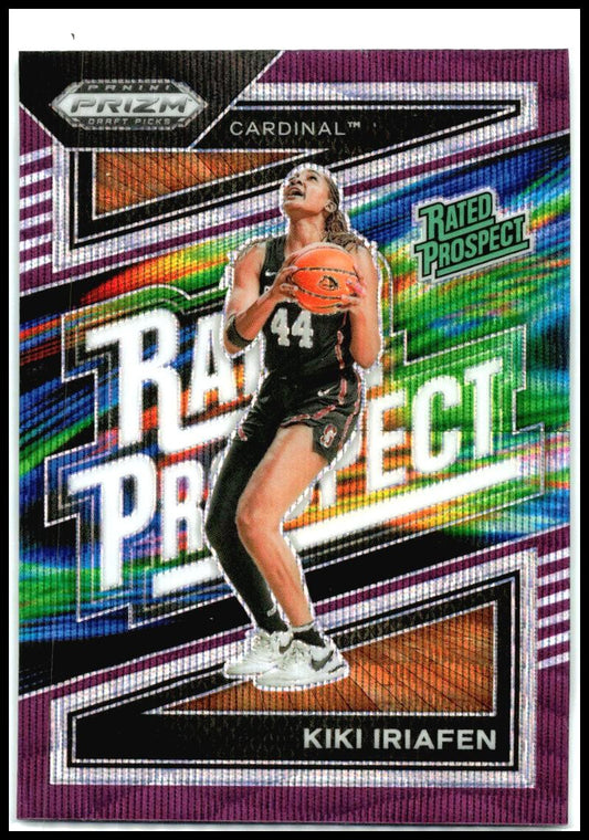 2024 Prizm Draft Picks Rated Prospect Purple Wave #10 Kiki Iriafen Mystics