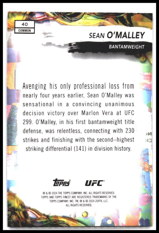 Sean O'Malley #40 2024 Topps Finest UFC