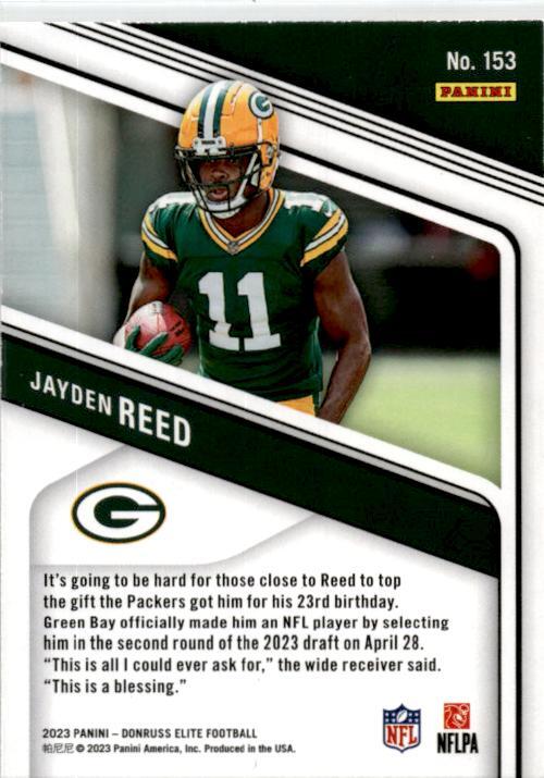 2023 Donruss Elite Pink #153 Jayden Reed Rookie Green Bay Packers