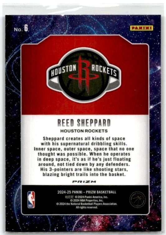 2024-25 Panini Prizm Deep Space Prizms Green #6 Reed Sheppard Houston Rockets