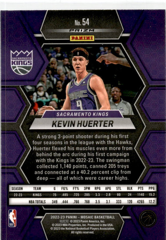 2022-23 Panini Mosaic Green Prizm #54 Kevin Huerter Sacramento Kings
