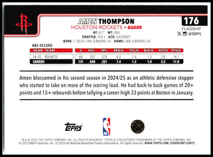 2025-26 Topps Season Tip Off #176 Amen Thompson Houston Rockets