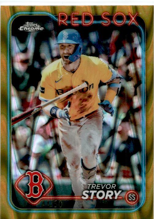 2024 Topps Chrome Gold Raywave Refractors #279 Trevor Story #/50 Boston Red Sox