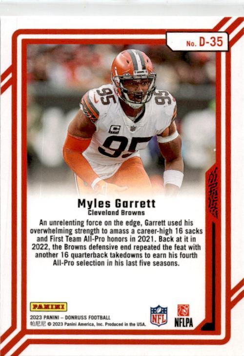 2023 Donruss Dominators #D-35 Myles Garrett Cleveland Browns
