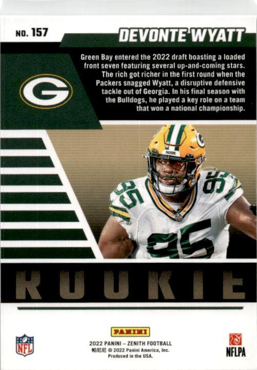 2022 Zenith Retail #157 Devonte Wyatt Rookie Green Bay Packers