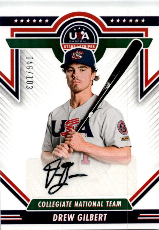 2022 Panini Stars & Stripes #CNTS-DG Drew Gilbert Auto #/103 NY Mets