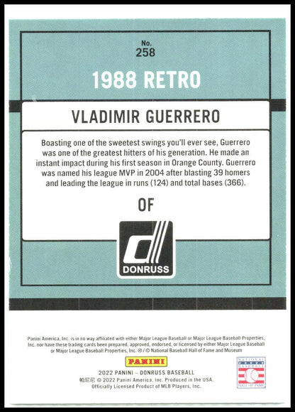 2022 Donruss #258 Vladimir Guerrero Los Angeles Angels