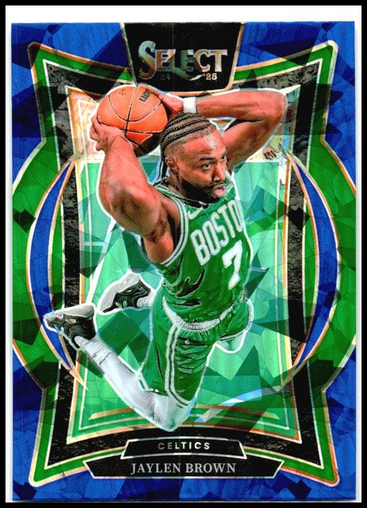 2024-25 Panini Select Blue Cracked Ice #29 Jaylen Brown Boston Celtics