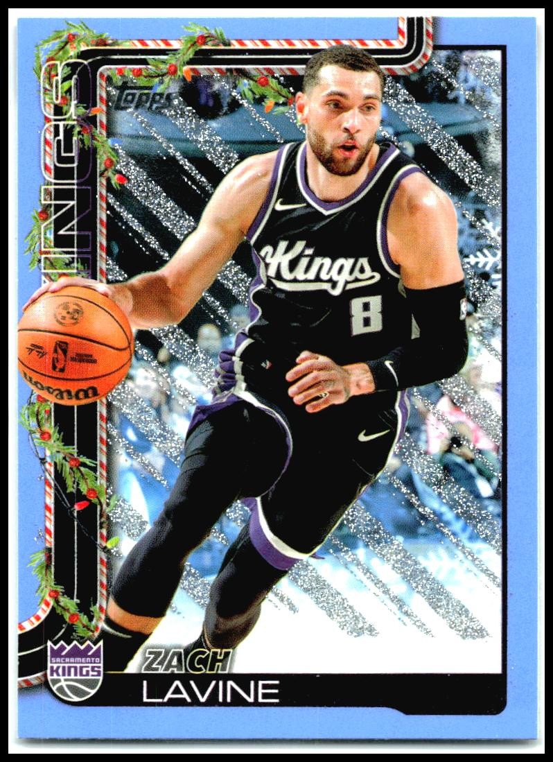 2025-26 Topps Holiday Light Blue and White Glitter #H130 Zach LaVine Kings