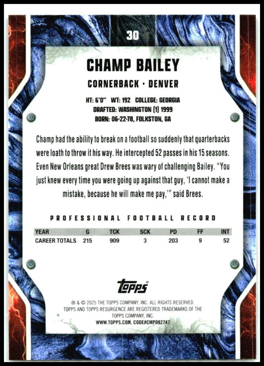 2024 Topps Resurgence #30 Champ Bailey Denver Broncos