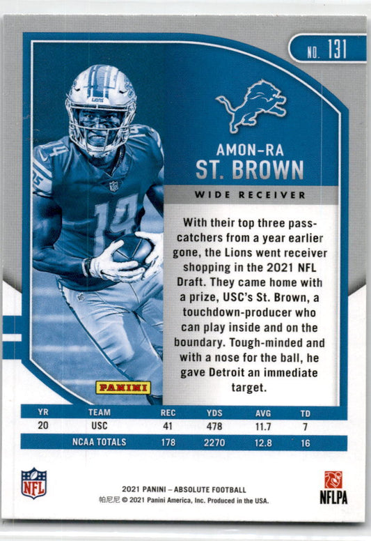 2021 Panini Absolute Retail #131 Amon-Ra St. Brown Rookie Detroit Lions
