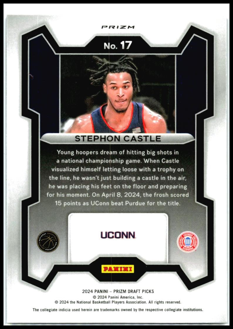 2024 Panini Prizm Draft Picks Prizms Purple Wave #17 Stephon Castle Spurs