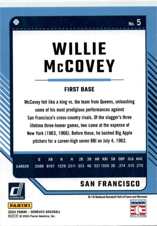 2024 Donruss Liberty #5 Willie McCovey San Francisco Giants