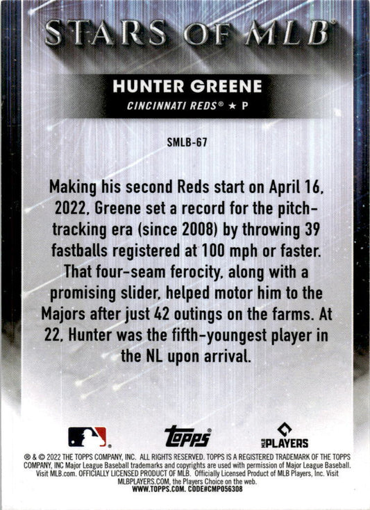 2022 Topps Update Stars of MLB #SMLB-67 Hunter Greene Cincinnati Reds