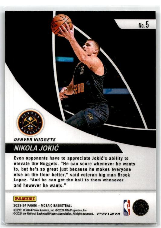 2023-24 Panini Mosaic Elevate Mosaic #5 Nikola Jokic Denver Nuggets