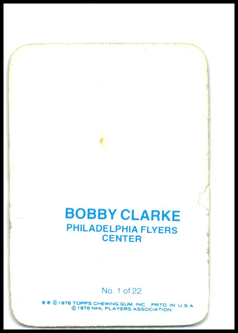 1976-77 Topps Glossy Inserts #1 Bobby Clarke Philadelphia Flyers