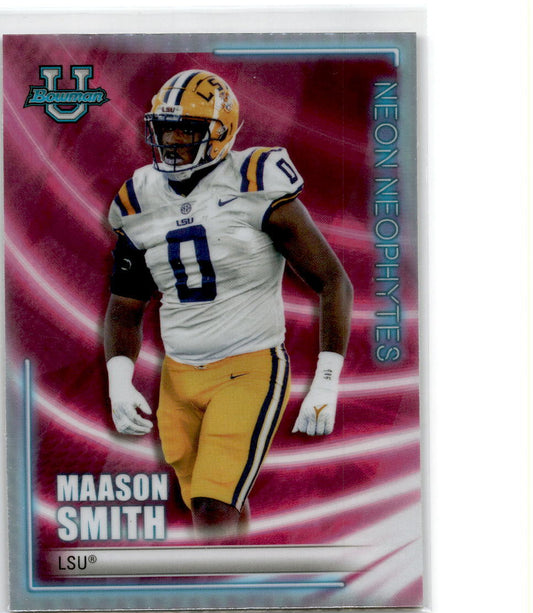 2022-23 Bowman's Best University Neon Neophytes #NN-12 Maason Smith LSU