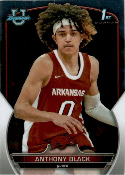 2022-23 Bowman University Chrome #58 Anthony Black Arkansas Razorbacks