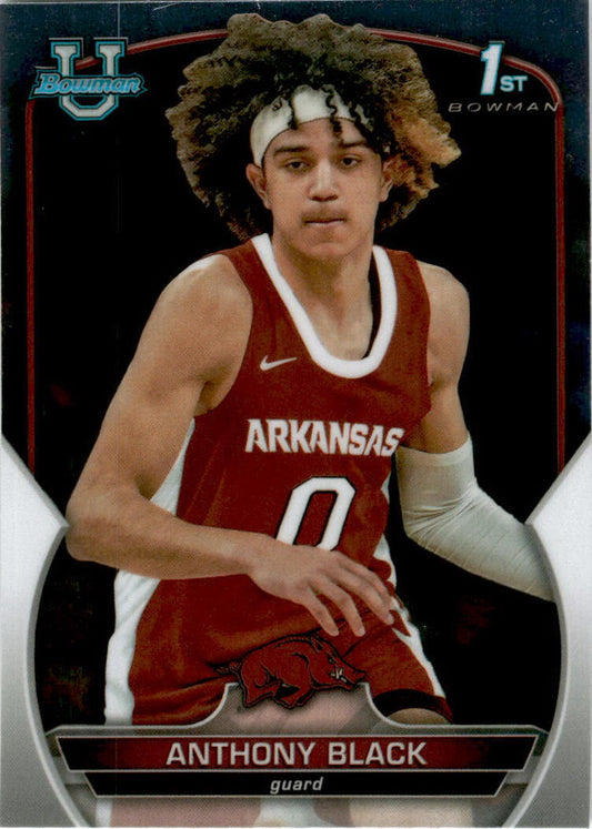 2022-23 Bowman University Chrome #58 Anthony Black Arkansas Razorbacks