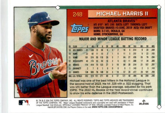 2024 Topps Archives Aqua Sparkle Foilboard #248 Michael Harris II Braves