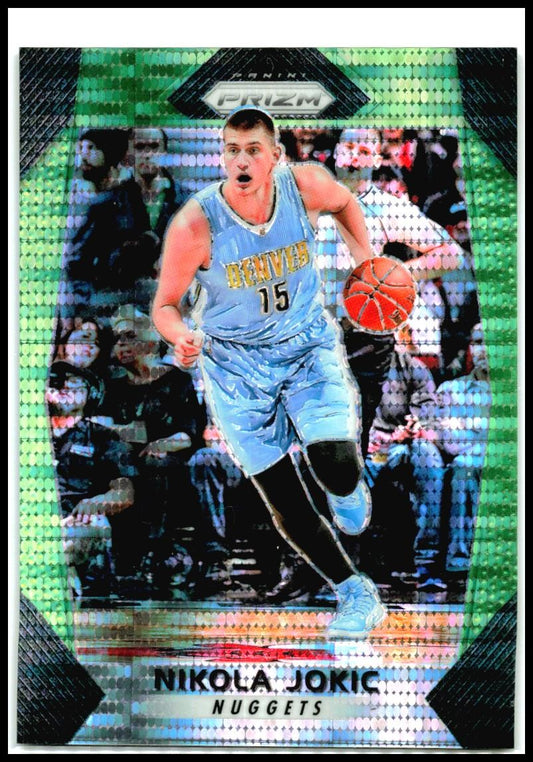 2017-18 Panini Prizm Prizms Green Pulsar #166 Nikola Jokic #/25 Denver Nuggets