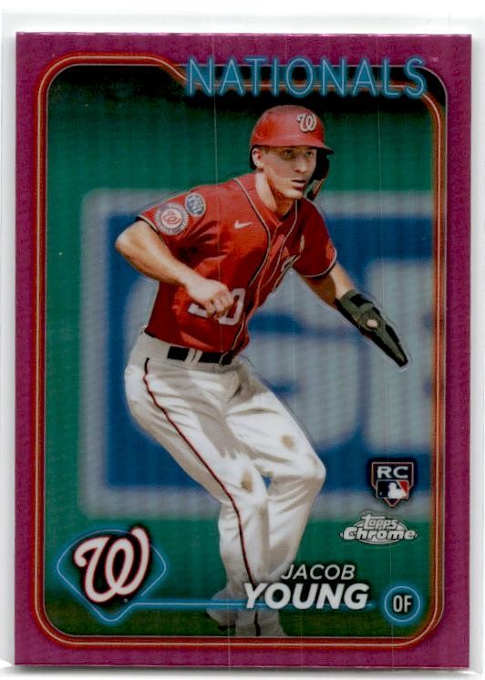 2024 Topps Chrome Pink Refractors #264 Jacob Young Rookie Washington Nationals